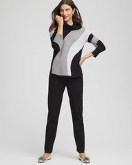 Chico's Zenergy® Luxe Intarsia Cowlneck Top FROSTED GRAY HEATHER