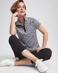 Chico's Zenergy® UPF Mockneck Short-Sleeve Top BLACK