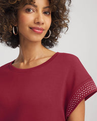 Chico's Zenergy® Embellished Short-Sleeve Top RUSSET RED
