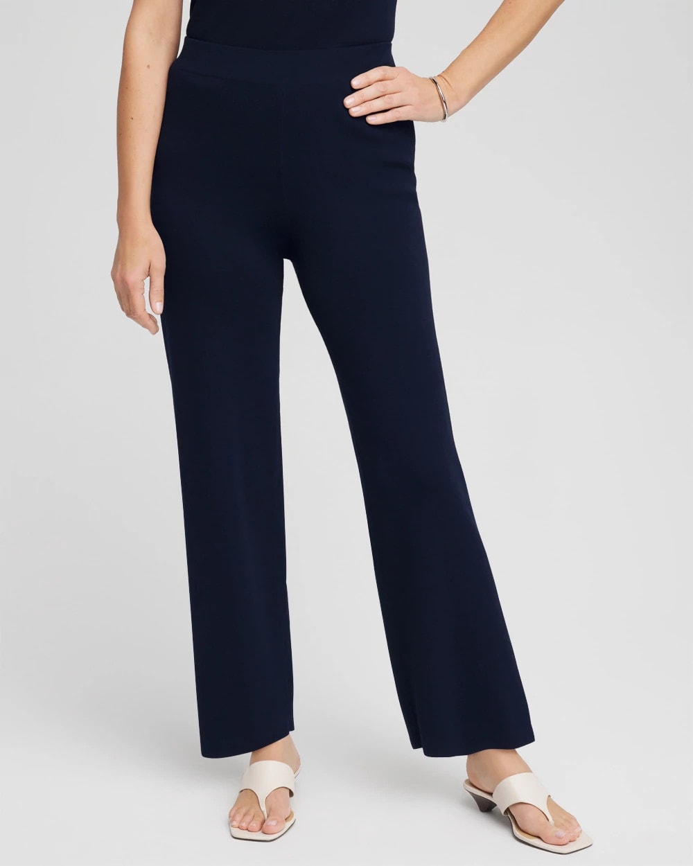Chico's Travelers™ Sweater Knit Wide-Leg Pants TRAVELERS INDIA INK