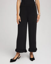 Chico's Travelers™ Collection Fringe Hem Cropped Pants TRAVELERS BLACK