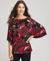 Chico's Travelers™ Kimono Sleeve Party Top RED ALLURE