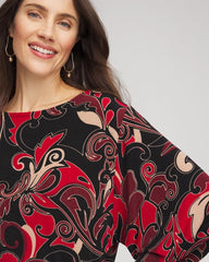 Chico's Travelers™ Kimono Sleeve Party Top RED ALLURE