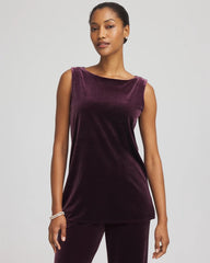 Chico's Travelers™ Velvet Side-Slit Tank NIGHT BLOOM