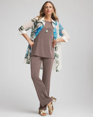 Chico's Petite Travelers™ No Tummy Pants DEEP TAUPE