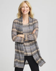 Chico's Travelers™ Knit Chevron Open-Front Cardigan CANYON BLUE