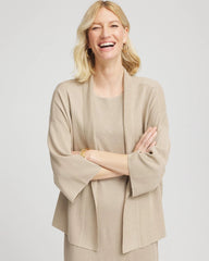 Chico's Travelers™ Collection Metallic Knit Cardigan CHAMPAGNE