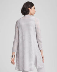 Chico's Travelers™ Zebra-Motif Metallic Cardigan DOVE GRAY