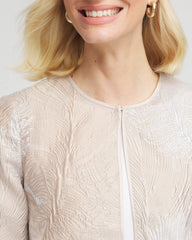 Chico's Travelers™ Collection Metallic 3/4 Sleeve Jacket CAFE AROMA