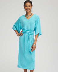 Chico's Travelers™ Kimono Sleeved V-Neck Dress TURQ BLUE