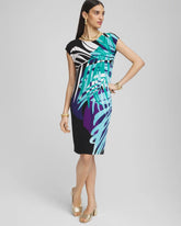 Chico's Travelers™ Tropical Nights Column Dress TURQ BLUE