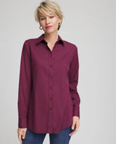 Chico's No Iron™ Jacquard Chianti Animal-Motif Shirt DEEP CHIANTI