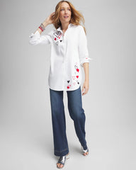Chico's No Iron™ Valentine's Day Embroidered Tunic OPTIC WHITE