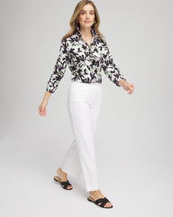 Chico's No Iron™ Abstract Floral Shirt SALTED LIME