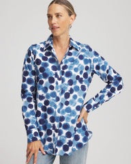 Chico's No Iron™ Printed Sateen Shirt PASSPORT BLUE