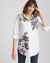 Chico's No Iron™ Floral Stretch Tunic OPTIC WHITE