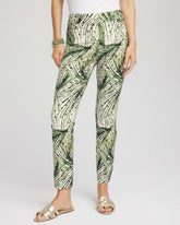 Chico's Brigitte™ Slim Ankle Palm-Print Pants ECRU