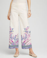 Chico's Brigitte™ Paisley Wide-Leg Cropped Pants VANILLA CREAM