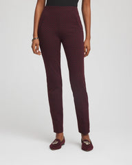 Chico's Circle Jacquard Juliet Slim Ankle Pants BLACK