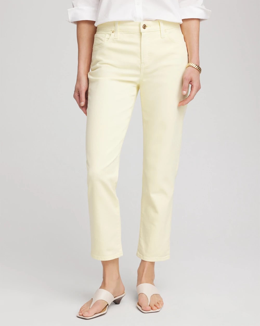 Chico's Girlfriend Cropped Jeans PANNA COTTA