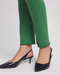 Chico's Girlfriend Fray Hem Ankle Jeans JARDIN GREEN