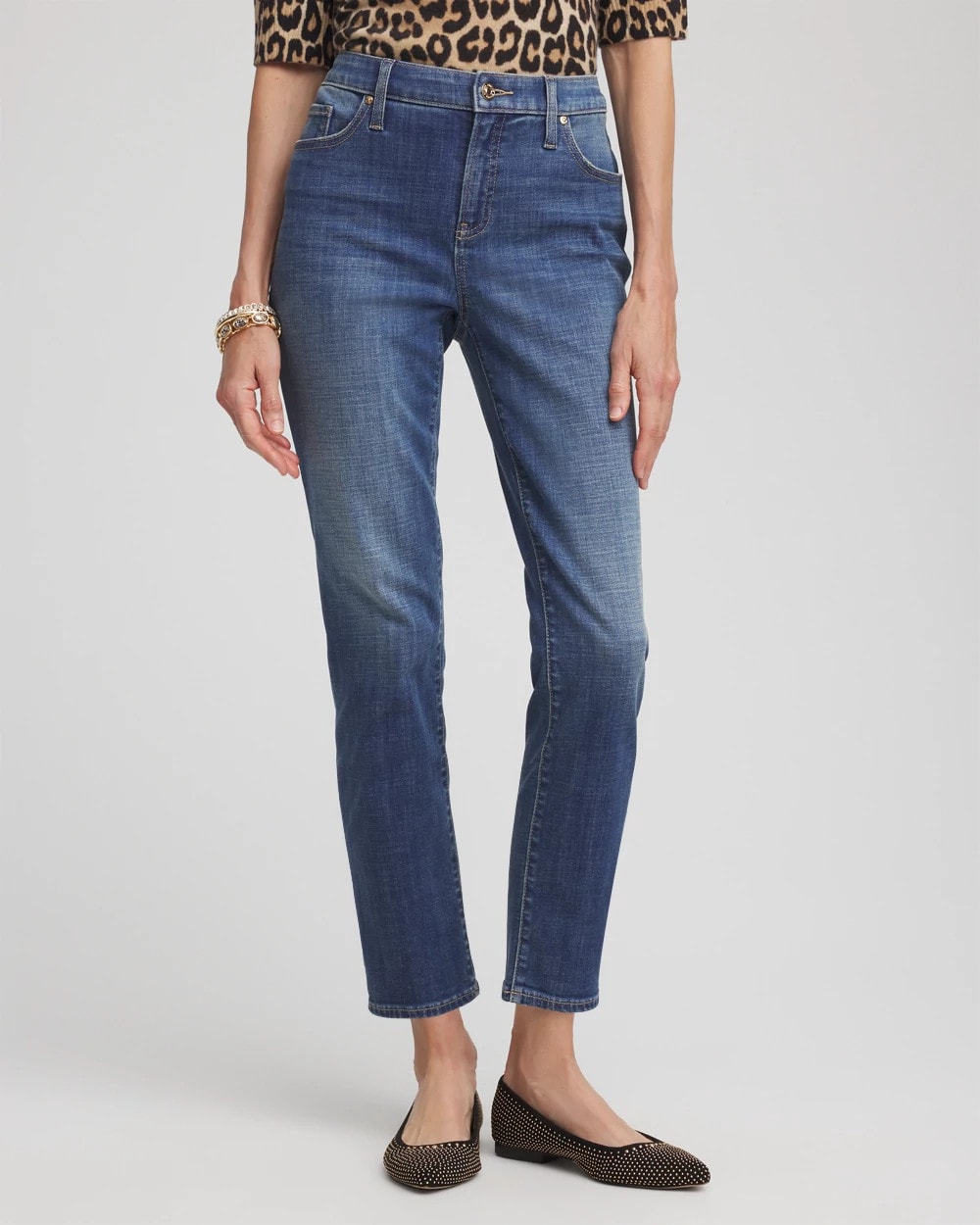 Chico's Girlfriend Slim Cropped Jeans MARIA INDIGO