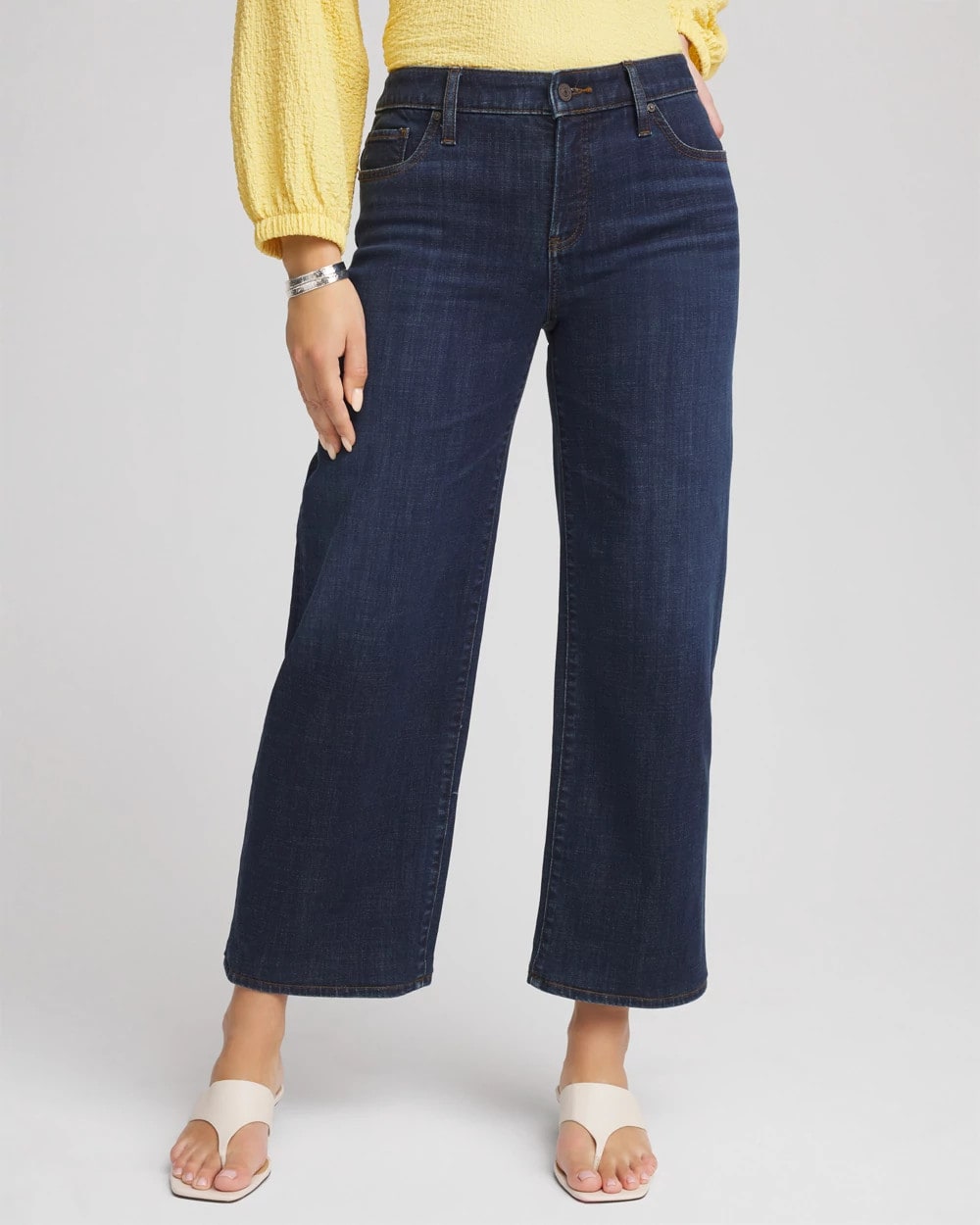 Chico's Girlfriend Cropped Wide-Leg Jean DARK SAPPHIRE INDIGO
