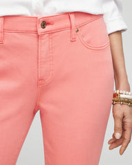 Chico's Girlfriend Fray Hem Kick Flare Jeans MELON MAMBO