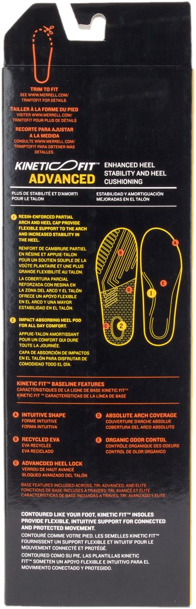 Mens Kinetic Fit Advanced Footbed Insoles