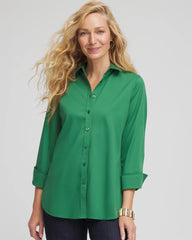 Chico's No Iron™ Stretch Shirt JARDIN GREEN