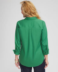 Chico's No Iron™ Stretch Shirt JARDIN GREEN
