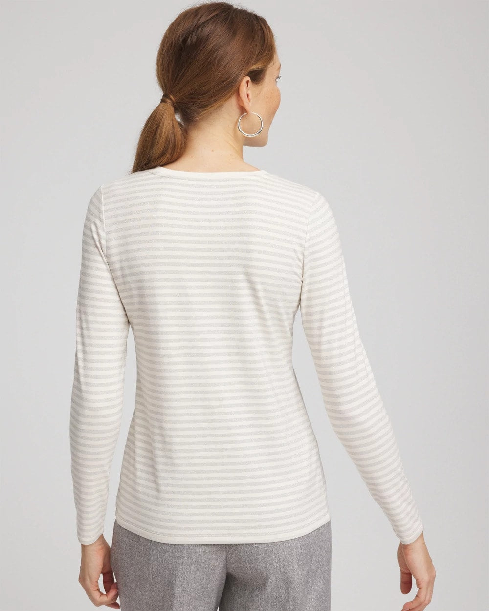 Chico's Metallic Layering Tee ENGLISH CREAM