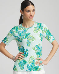 Chico's Pima Short Sleeve Everyday Tee TEAL WATERS