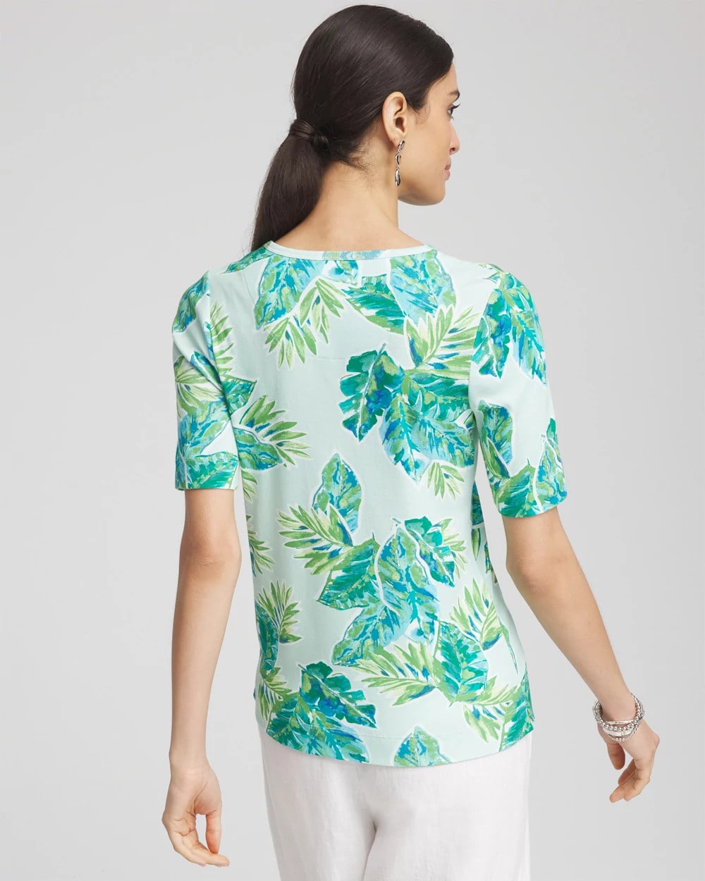 Chico's Pima Short Sleeve Everyday Tee TEAL WATERS