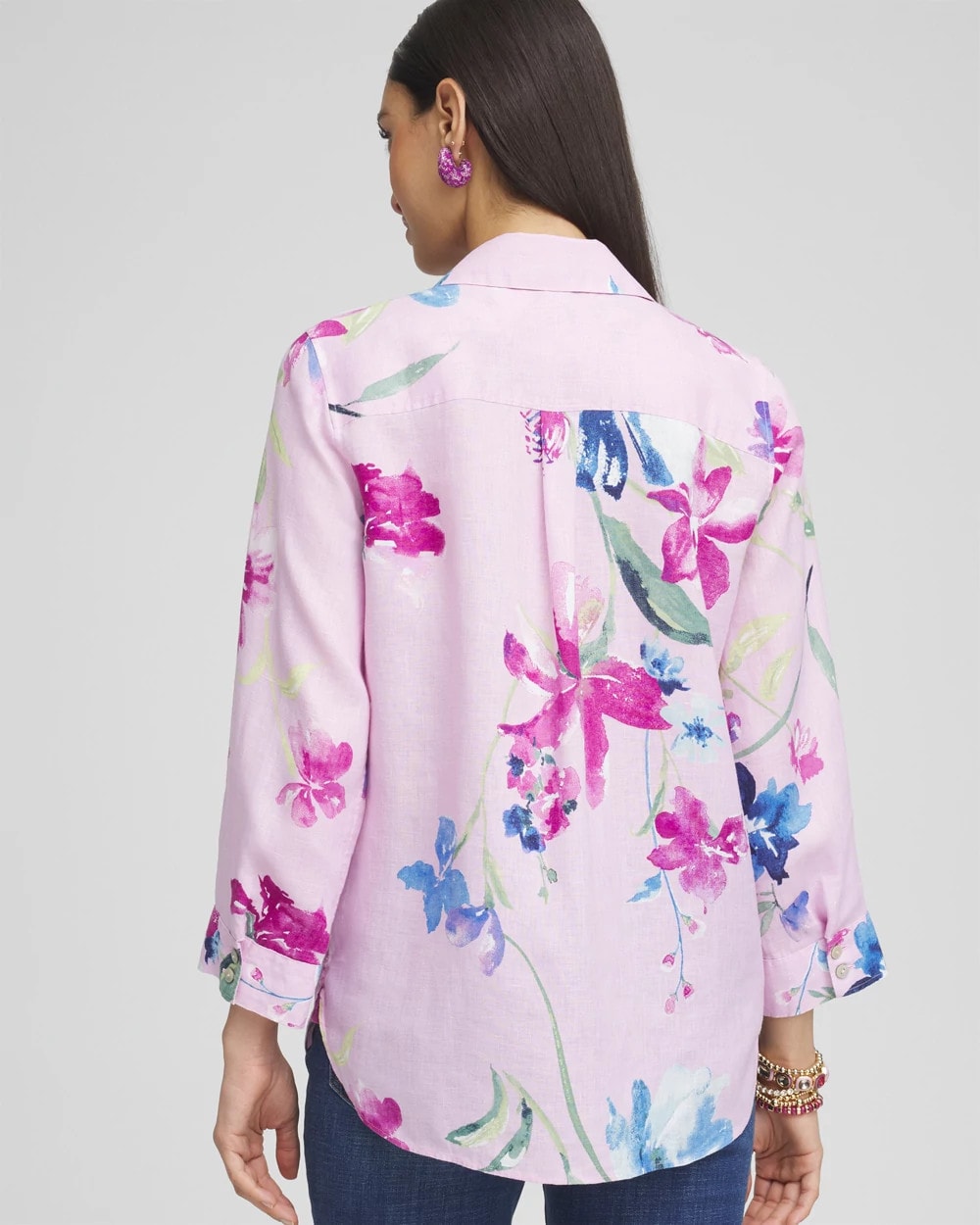 Chico's No Iron™ Floral Linen Shirt ORCHID BLOSSOM