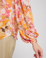 Chico's Split-Neck Blouse SUNSET DUNES