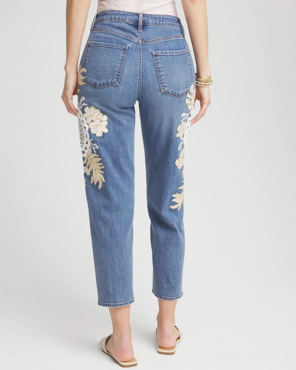 Chico's Embellished Tapered Cropped Jean ALICANTE INDIGO