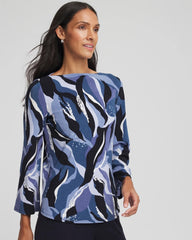 Chico's Travelers™ Wave Straight Neck Tunic TRAVELERS INDIA INK