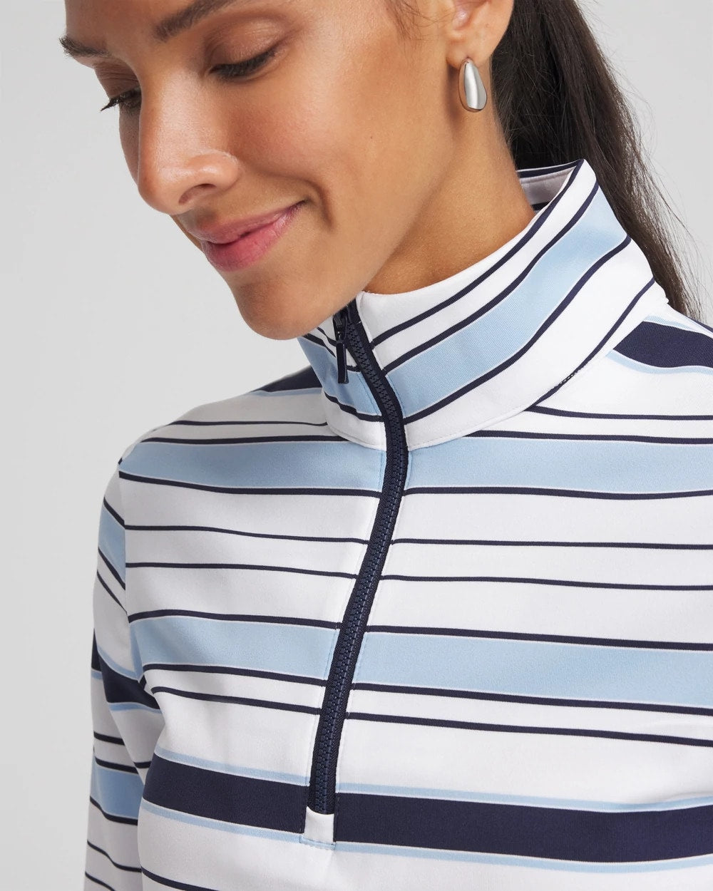 Chico's Zenergy® UPF Half Zip CRYSTAL TOPAZ