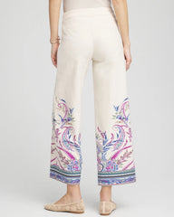 Chico's Brigitte™ Paisley Wide-Leg Cropped Pants VANILLA CREAM