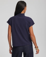 Chico's Ottoman Cap Sleeve Tee PASSPORT BLUE