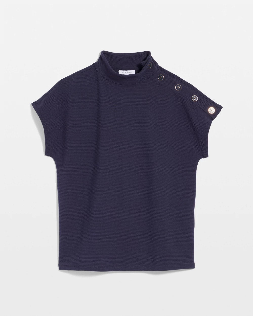Chico's Ottoman Cap Sleeve Tee PASSPORT BLUE