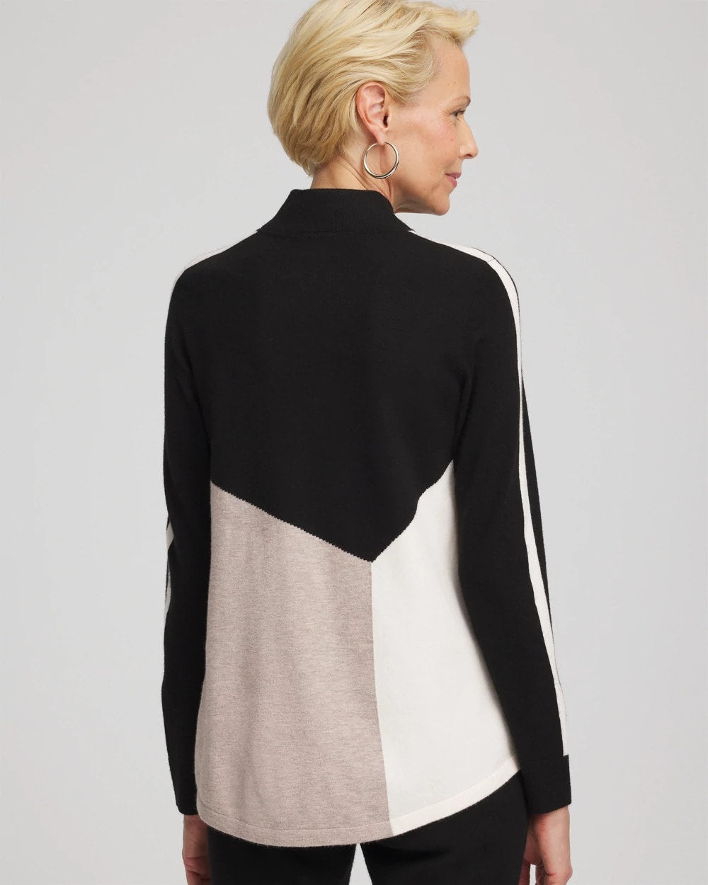 Chico's Zenergy® Luxe Colorblock Half-Zip Pullover SOFT TAUPE HEATHER