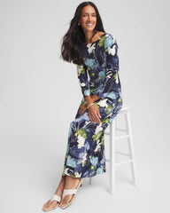 Chico's Dance Boatneck Column Maxi Dress PASSPORT BLUE