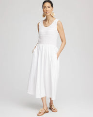 Chico's Crochet-Bodice Maxi Dress ALABASTER