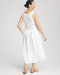 Chico's Crochet-Bodice Maxi Dress ALABASTER