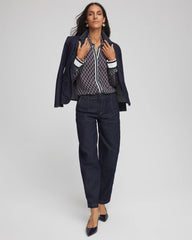 Chico's Faux Silk Twill Shirt PASSPORT BLUE