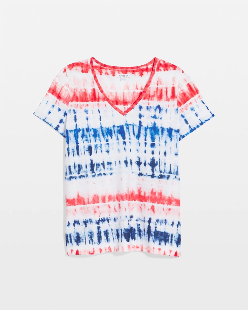 Chico's Zenergy® Americana Tie-dye V-Neck Tee RED GLOW