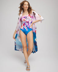 Chico's Gottex Under The Sea Square Neck One Piece MULTI PRINT