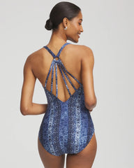 Chico's Magicsuit® Via Roma Drew One Piece BLUE MULTI